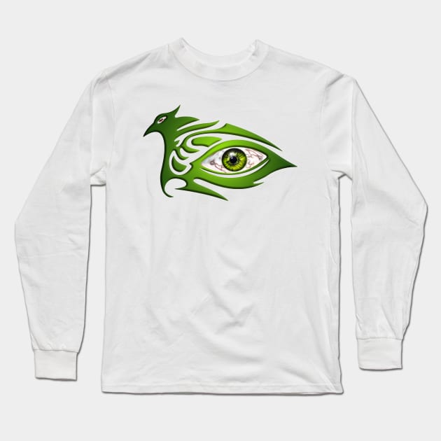 Green Evil Eye Long Sleeve T-Shirt by AmandaRain